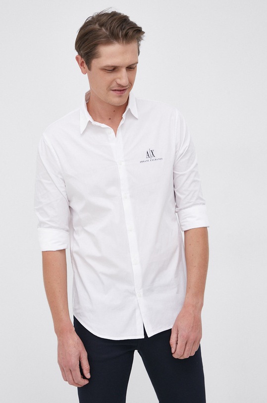 Armani Exchange Cămașă din bumbac 8NZCP2.ZNBJZ.NOS alb