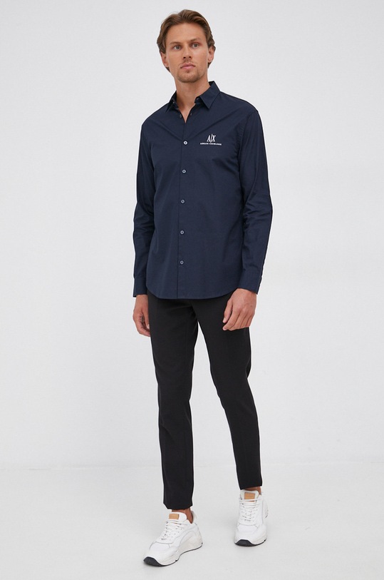 Odzież Armani Exchange koszula bawełniana 8NZCP2.ZNBJZ.NOS granatowy