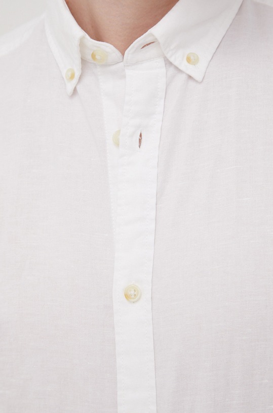 Jack & Jones koszula z domieszką lnu 12196821.White biały AA00