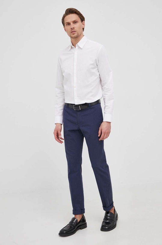 Odzież Selected Homme koszula z domieszką lnu 16078867.White biały