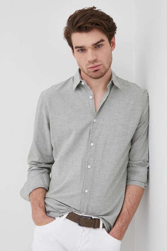 Selected Homme Camasa din amestec de in 16078867.DesertSage verde