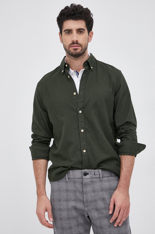 Selected Homme Koszula bawełniana 16074464.DarkestSp1 zielony