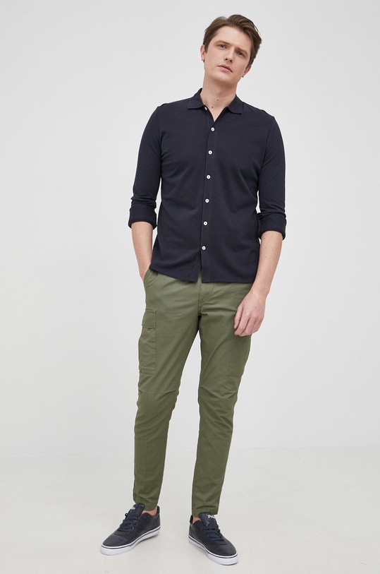 Marc O'Polo koszula bawełniana bawełna granatowy M21204755024