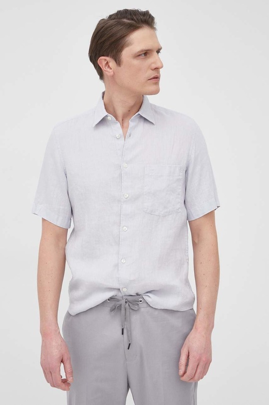 Odzież Marc O'Polo koszula lniana M23742841034 niebieski