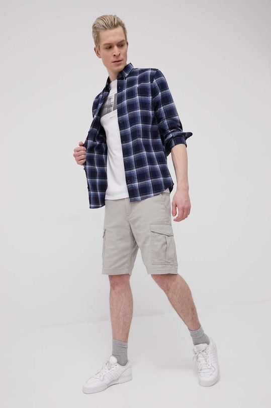 Odzież Jack & Jones koszula bawełniana 12189449.NavyBlazer granatowy