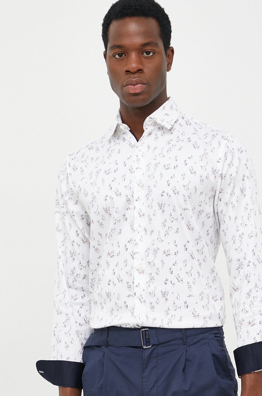 Selected Homme koszula wzorzyste biały 16077346.ChinaBlue