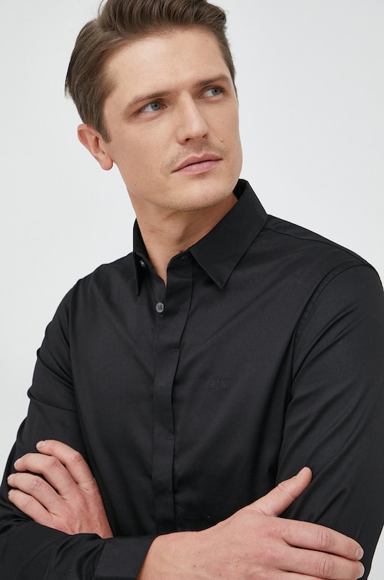 Košile Armani Exchange slim černá 8NZCBD.ZN10Z.NOS