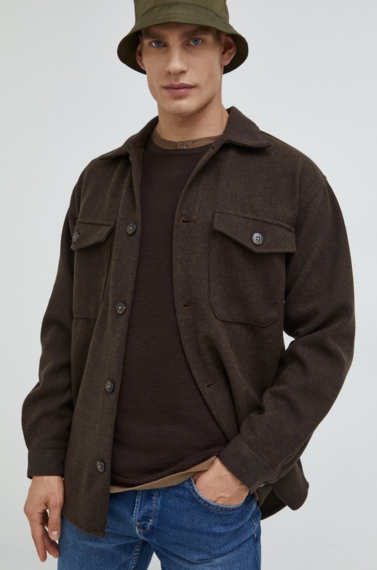 Jack & Jones koszula JOROLLIE regular brązowy 12209271.SealBrown