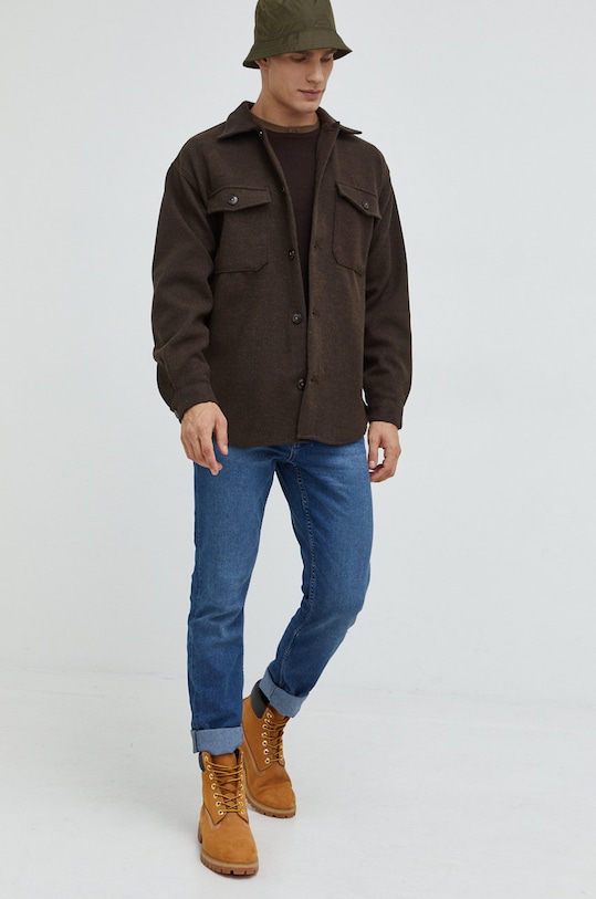 Jack & Jones koszula JOROLLIE 12209271.SealBrown brązowy AA00