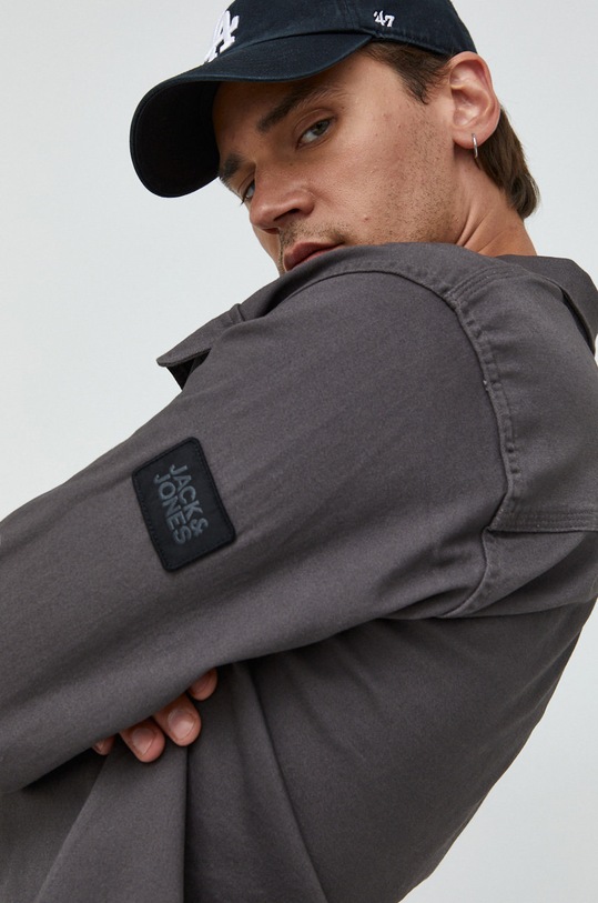 Košile Jack & Jones Jcoben hladký šedá 12213386.Asphalt