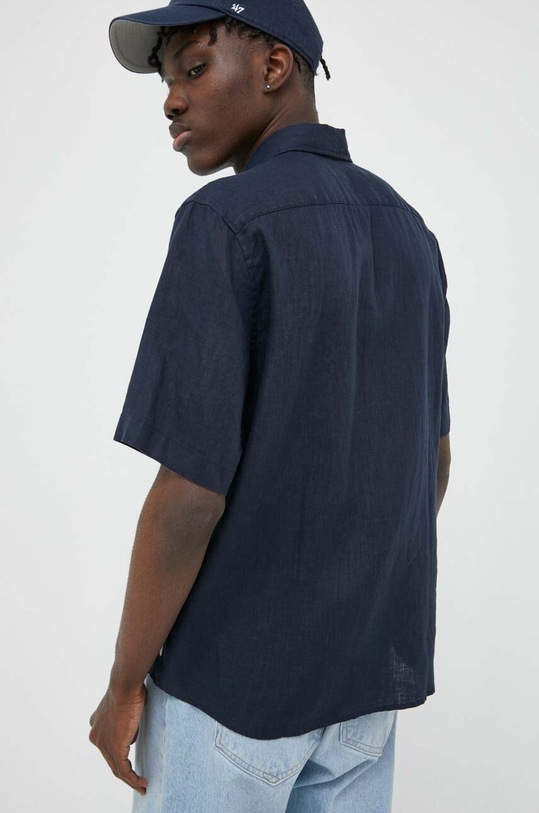Odzież Marc O'Polo koszula lniana M23742841018 granatowy