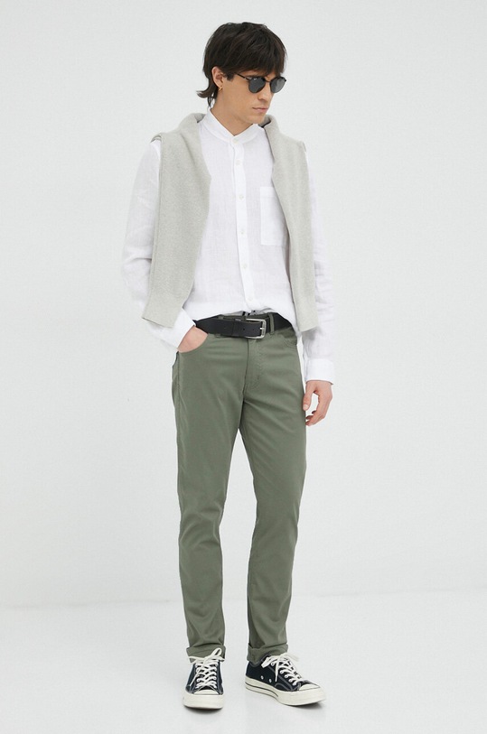 Odzież Marc O'Polo koszula lniana M23742842176 biały