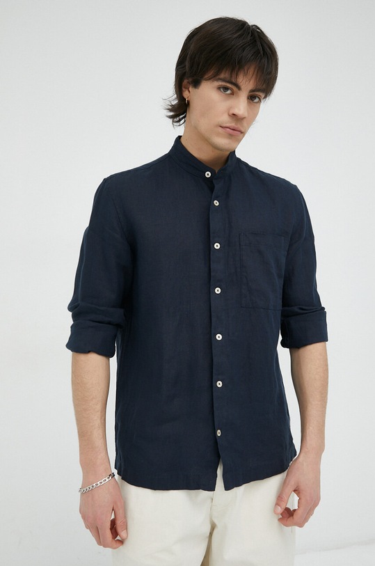 Marc O'Polo koszula lniana regular granatowy M23742842176