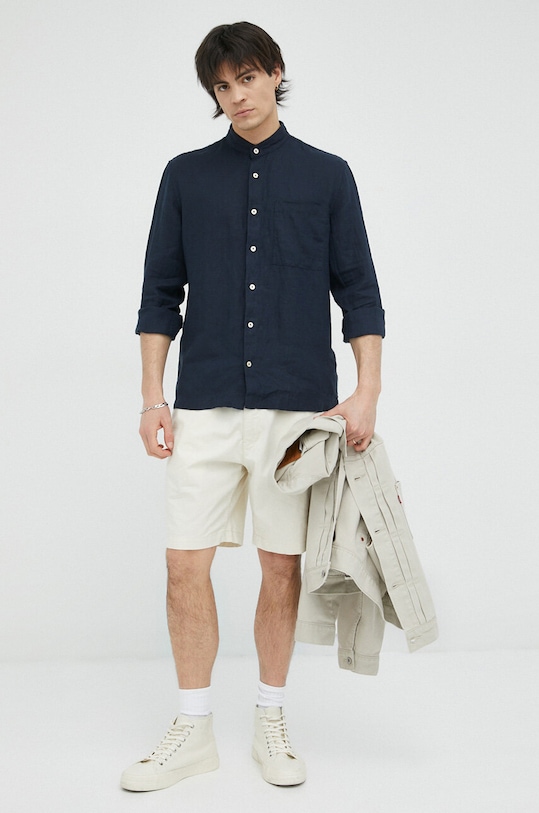 Marc O'Polo koszula lniana M23742842176 granatowy AA00