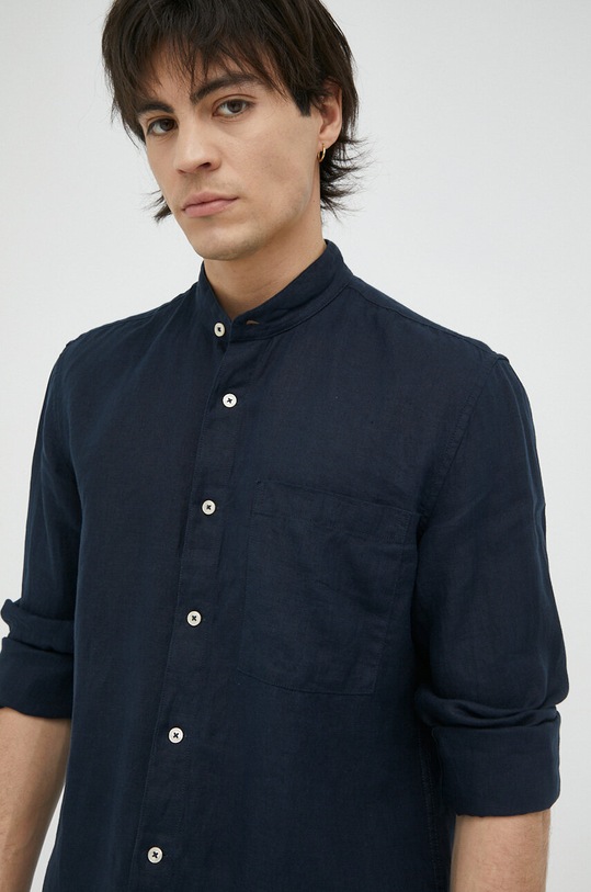 Marc O'Polo koszula lniana granatowy M23742842176