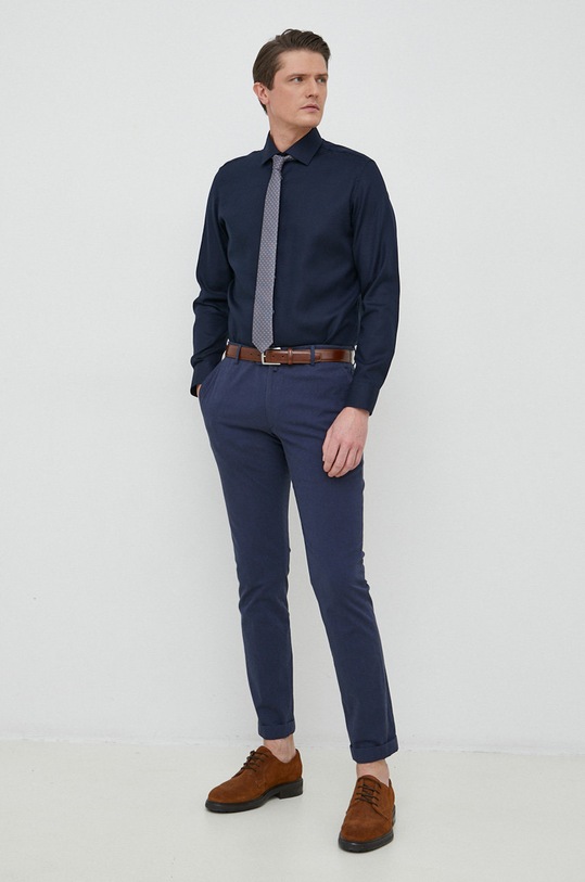 Odzież Seidensticker koszula bawełniana 01.653730 granatowy