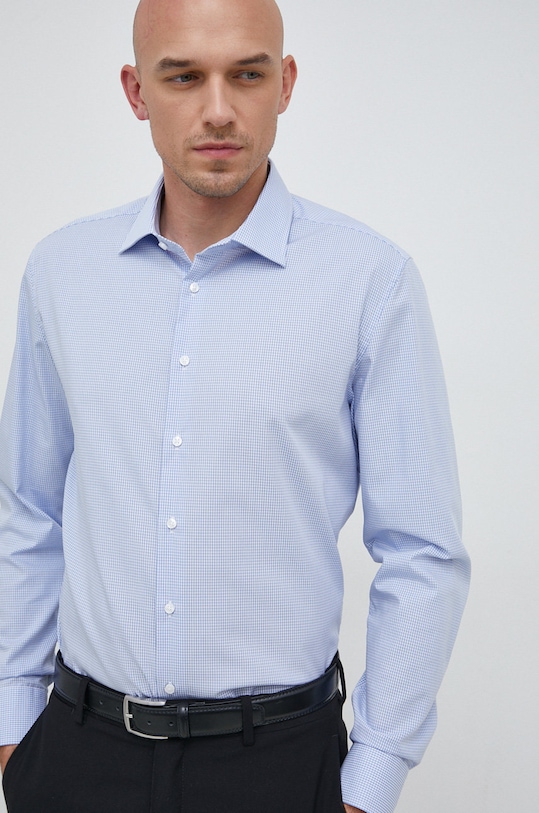 Seidensticker koszula bawełniana wzorzyste niebieski 01.693660