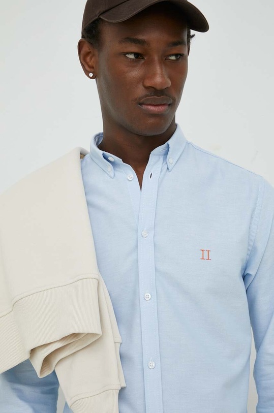 Les Deux koszula bawełniana bawełna niebieski LDM410043