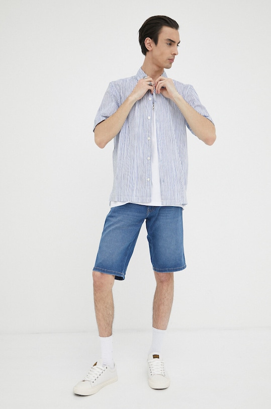 Odzież Marc O'Polo koszula bawełniana M24735441040 niebieski
