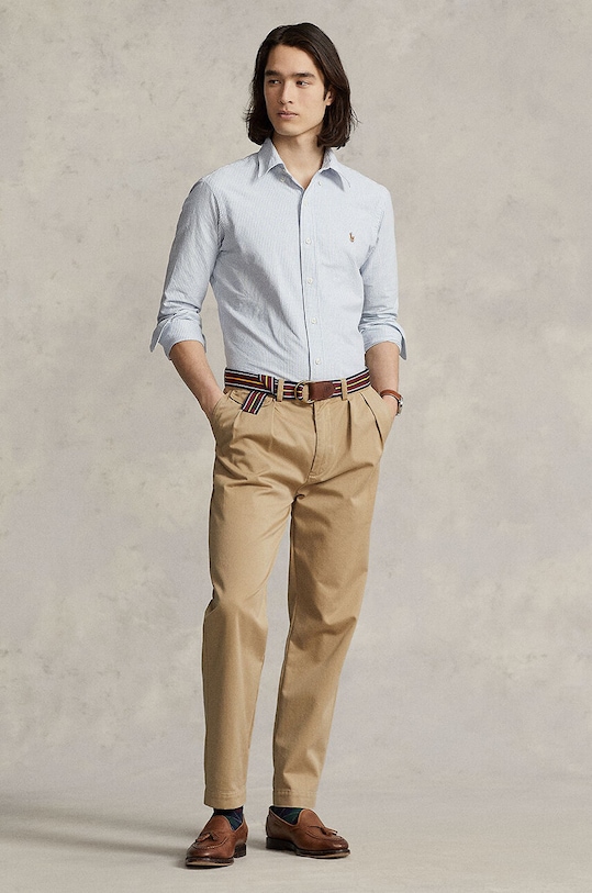 Ρούχα Βαμβακερό πουκάμισο Polo Ralph Lauren 710792041 μπλε