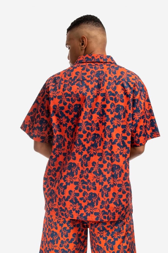 Îmbrăcăminte Billionaire Boys Club cămașă din bumbac Hibiscus Camo S/S Bowling Shirt B22216 rosu