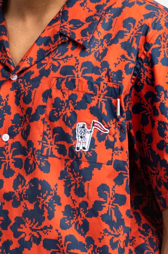 Billionaire Boys Club cămașă din bumbac Hibiscus Camo S/S Bowling Shirt rosu B22216