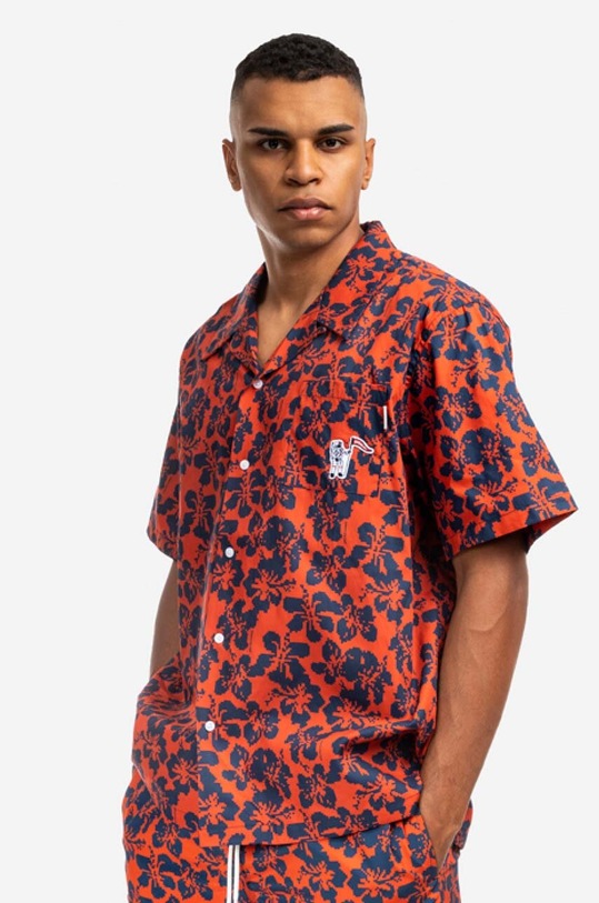 Billionaire Boys Club cămașă din bumbac Hibiscus Camo S/S Bowling Shirt B22216