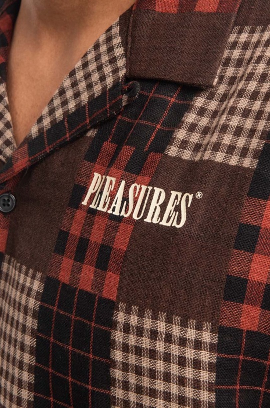 PLEASURES cotton shirt brown P22SU031