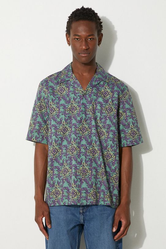 Timber Pattern Shirts Wood Wood cotton shirt Ohan Chateau men's green color at PRM US