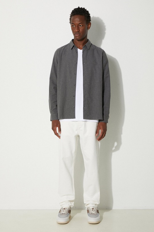 A.P.C. cotton shirt Chemise Vincent COEUT-H12426 GREY HEATHER COEUT.H12426 gray AA00