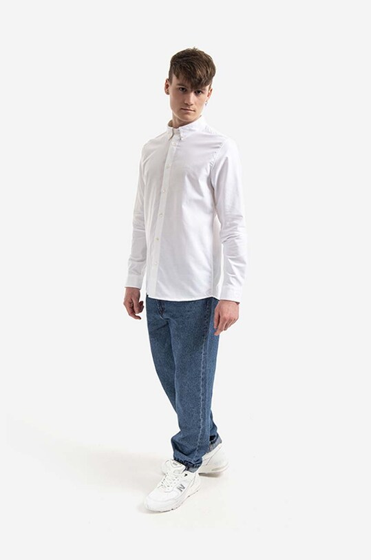 A.P.C. cămașă din bumbac Chemise Greg COECK.H12499 alb AA00