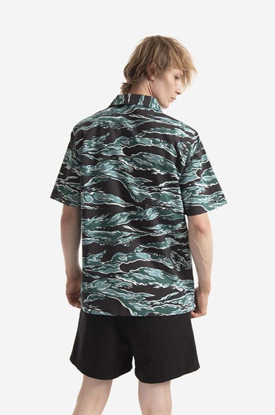 Odzież Maharishi koszula bawełniana Tigerskins x Worhol 8172.WOODLAND czarny