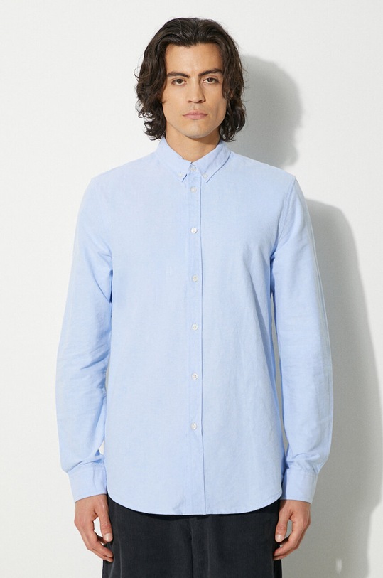Samsoe Samsoe cotton shirt plain blue M00023175