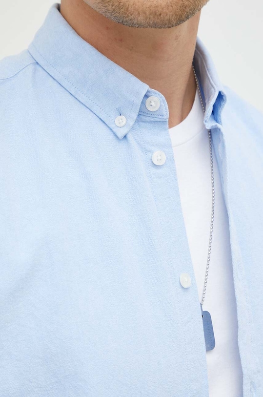 Bombažna srajca Samsoe Samsoe M00023175 modra