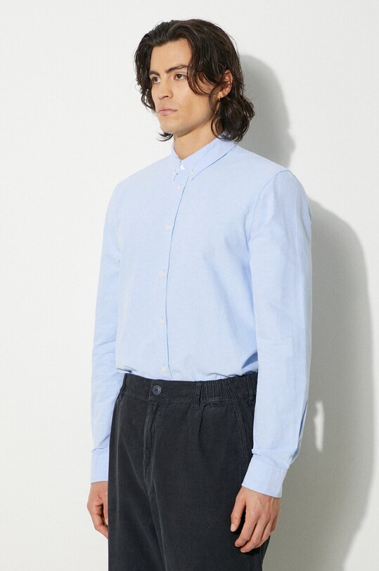 Samsoe Samsoe cotton shirt M00023175 blue