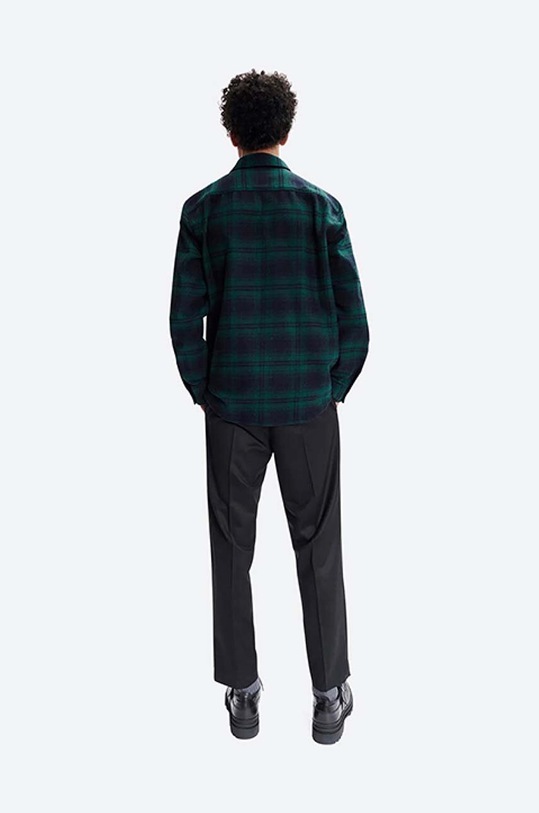 Clothing A.P.C. wool shirt Surchemise Leo WVBAU.H02698 green