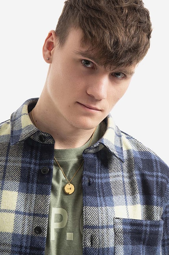 A.P.C. wool shirt Surchemise Trek navy WOANC.H02396