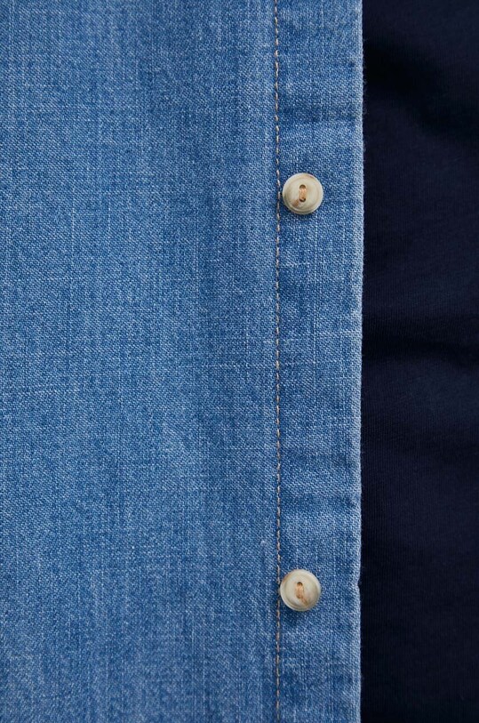 Τζιν πουκάμισο United Colors of Benetton 5FV6UQ001.902 μπλε