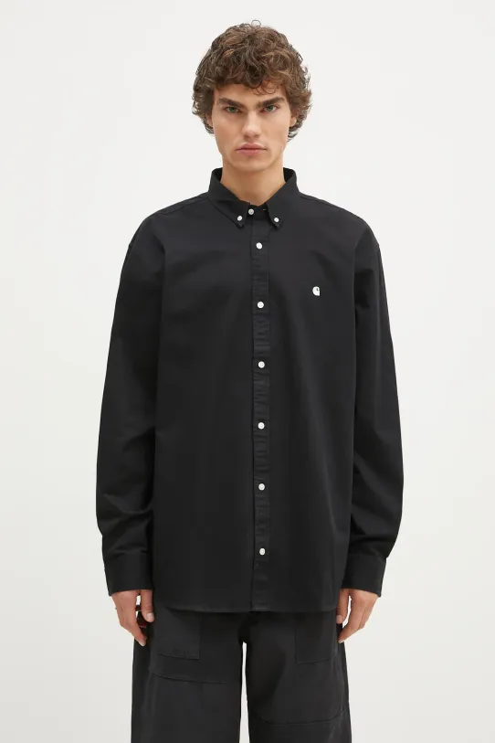 Bavlnená košeľa Carhartt WIP regular čierna I023339.BLACK.WAX