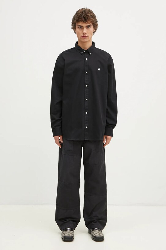 Bavlnená košeľa Carhartt WIP I023339.BLACK.WAX čierna