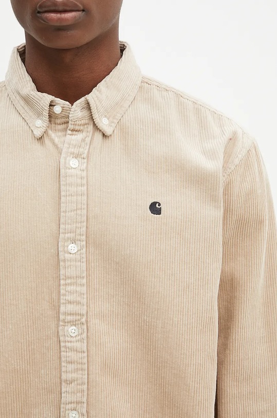 Carhartt WIP corduroy shirt beige I029958.WALL.BLACK