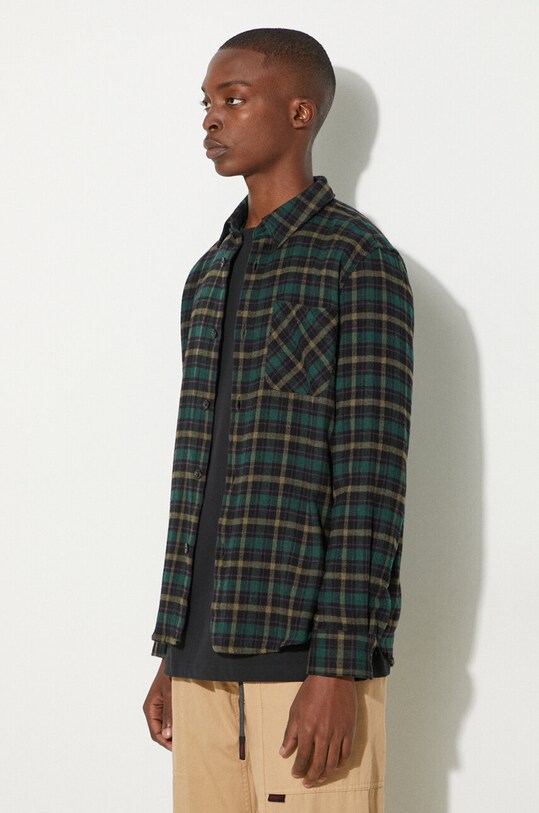 A.P.C. cămașă din lână Surchemise Trek verde COEZX.H02396