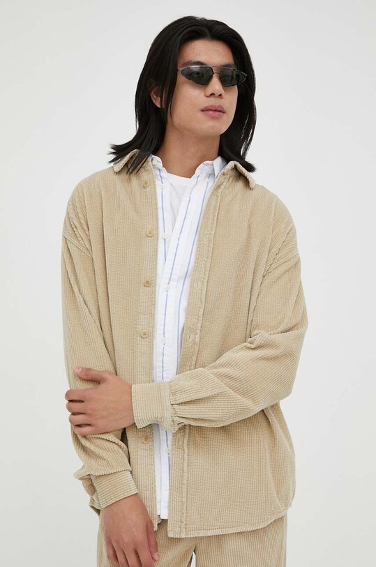 Хлопковая рубашка American Vintage casual бежевый MPADO06