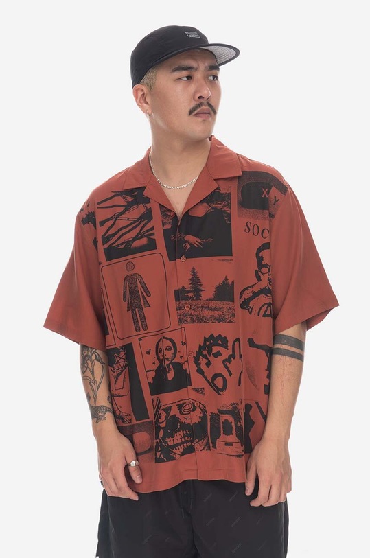 PLEASURES shirt Choices Camp Collar P23SP015 orange