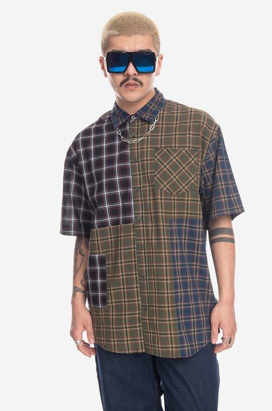 Taikan cămașă din bumbac Patchwork S/S Shirt TW0001.OLVPLD