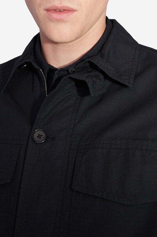 Košile Wood Wood Avenir Crispy Ripstop Shirt 12315311-5276 BLACK 12315311.5276 černá AA00