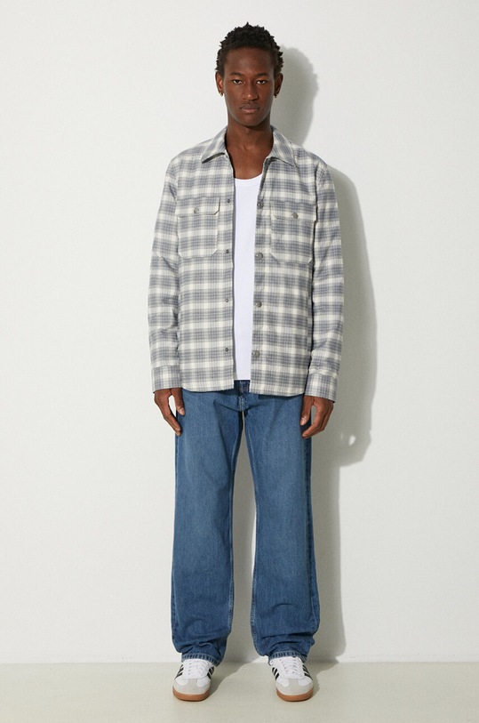 Βαμβακερό πουκάμισο A.P.C. Alex COGAX.H02625 γκρί AA00