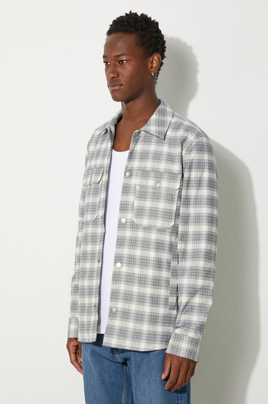 Βαμβακερό πουκάμισο A.P.C. Alex γκρί COGAX.H02625