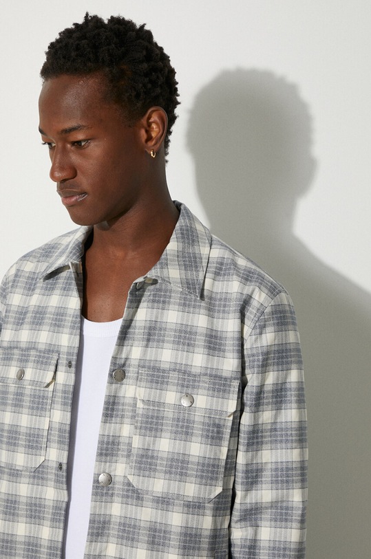 Βαμβακερό πουκάμισο A.P.C. Alex COGAX.H02625 γκρί