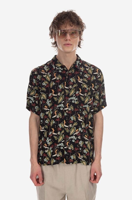 A.P.C. cămașă cu modele negru VIAJS.H12495